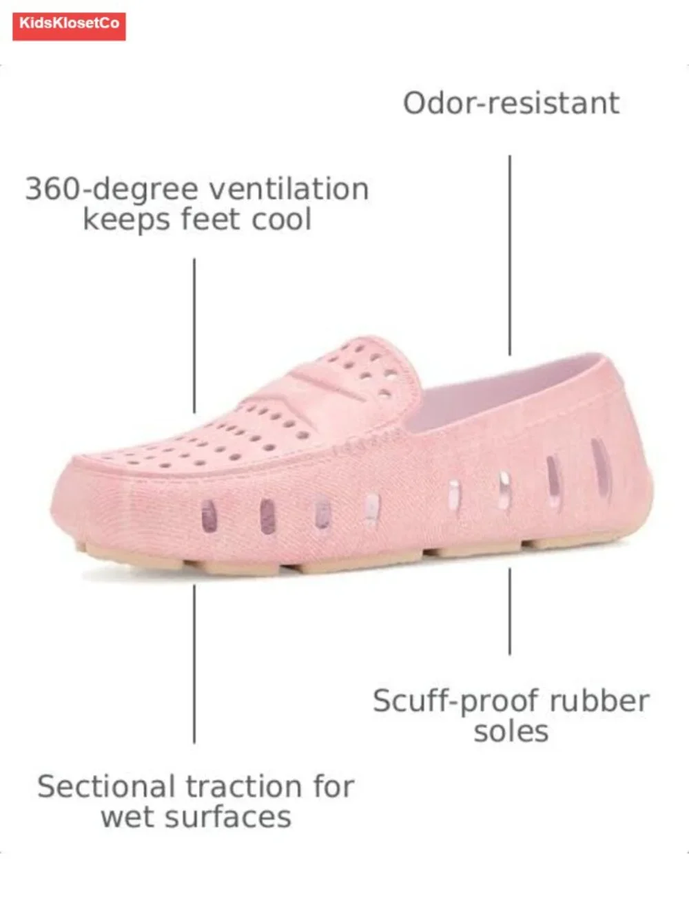 Kids Water Shoes Lightweight Quick-Dry EVA Massage Arch Support